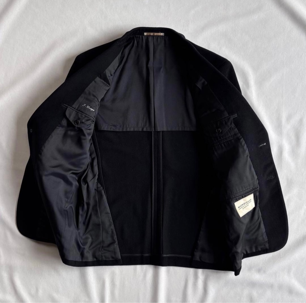 90s GIVENCHY angora×wool 2B jacket BLK - ARCHIVESTOCK