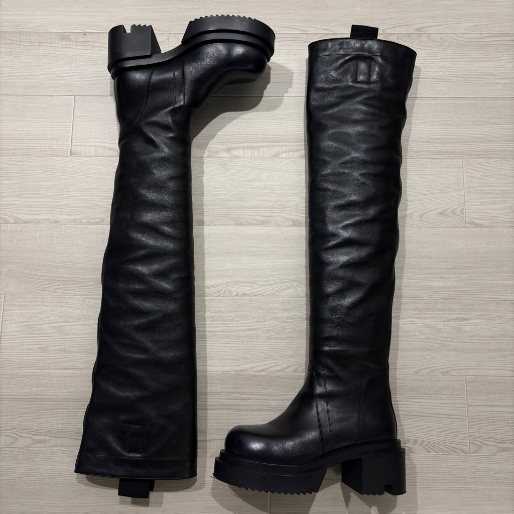 25AW RICK OWENS OVER THE KNEE BOGUN BOOT 39.5 - ARCHIVESTOCK