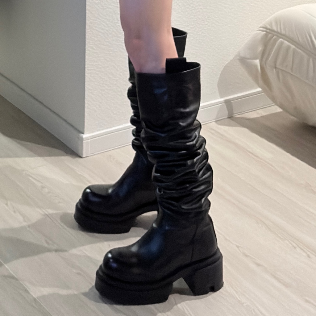 25AW RICK OWENS OVER THE KNEE BOGUN BOOT 39.5 - ARCHIVESTOCK