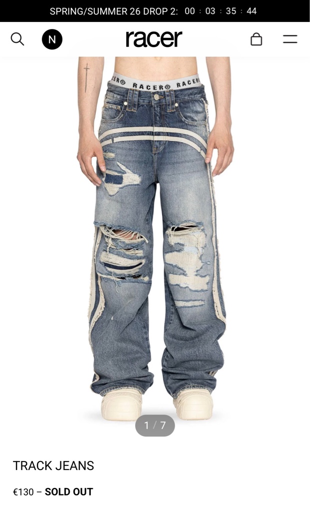 racer worldwide track jeans 26 - ARCHIVESTOCK