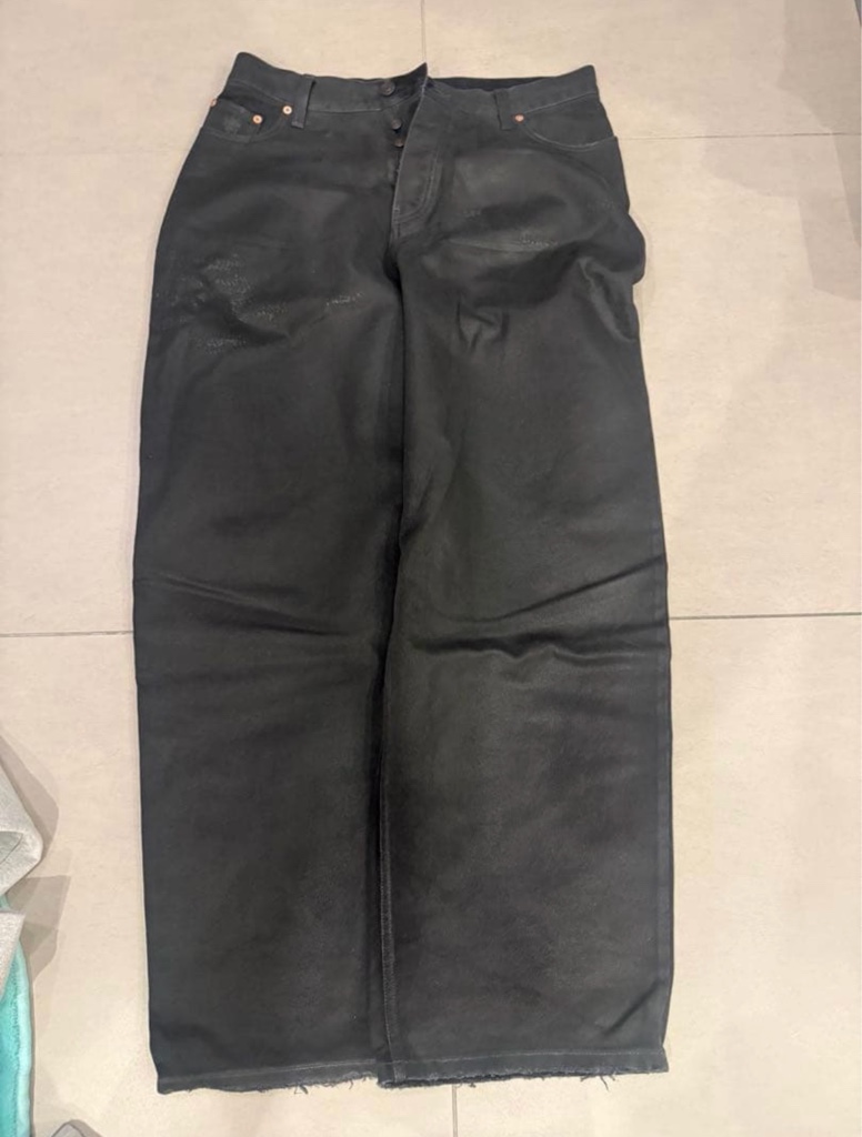 BALENCIAGA Unisex ブラック コーティング デニムパンツ XS - ARCHIVESTOCK