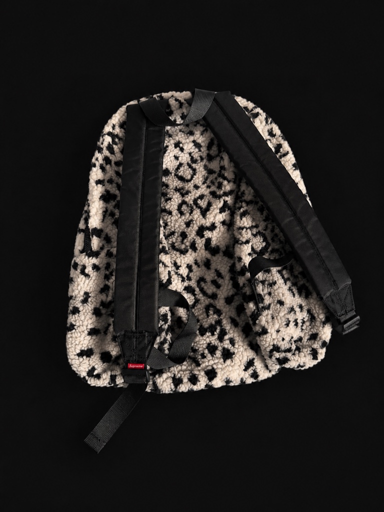 supreme leopard backpack レオパード バックパック White black