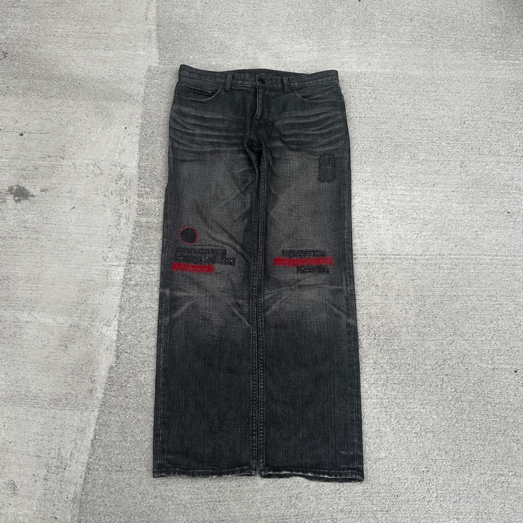 size2×28】 number (n)ine 05aw ナイトクローラー期 グランジデニム