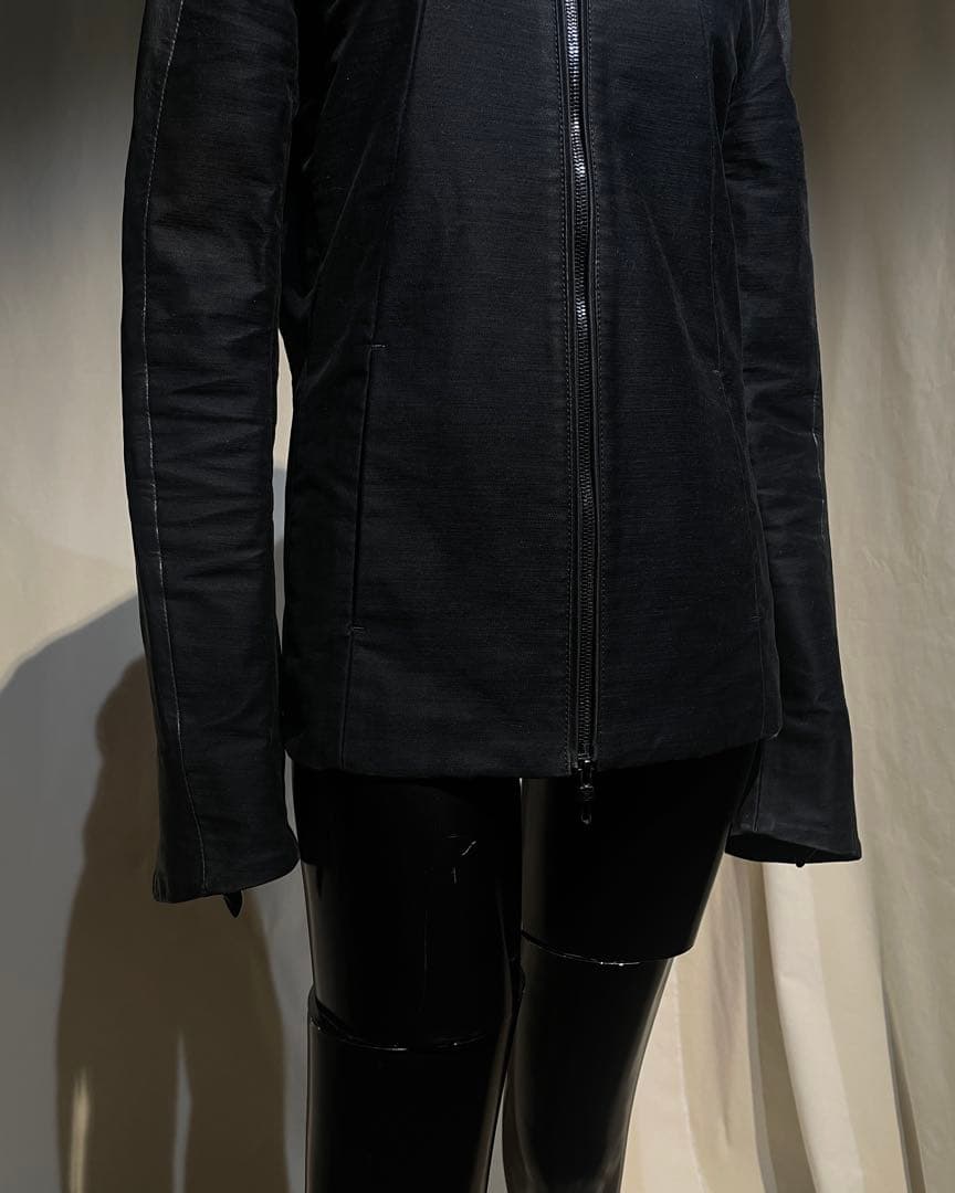 2010s DIRAIN - Lamb Leather Hybrid High Neck Jacket - ARCHIVESTOCK