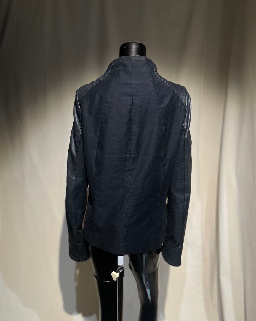 2010s DIRAIN - Lamb Leather Hybrid High Neck Jacket - ARCHIVESTOCK