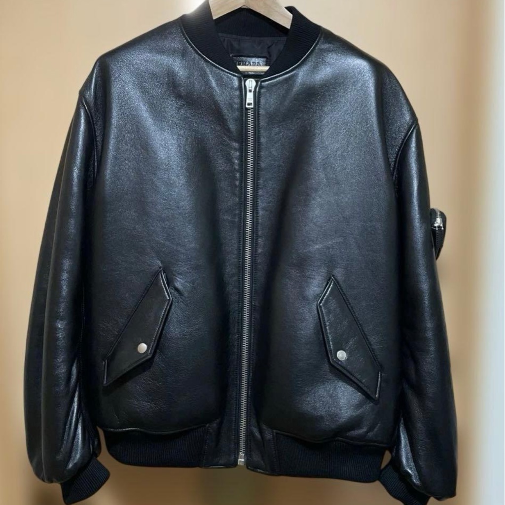 PRADA プラダ 21AW オーバーサイズ レザー ボンバージャケット ma1