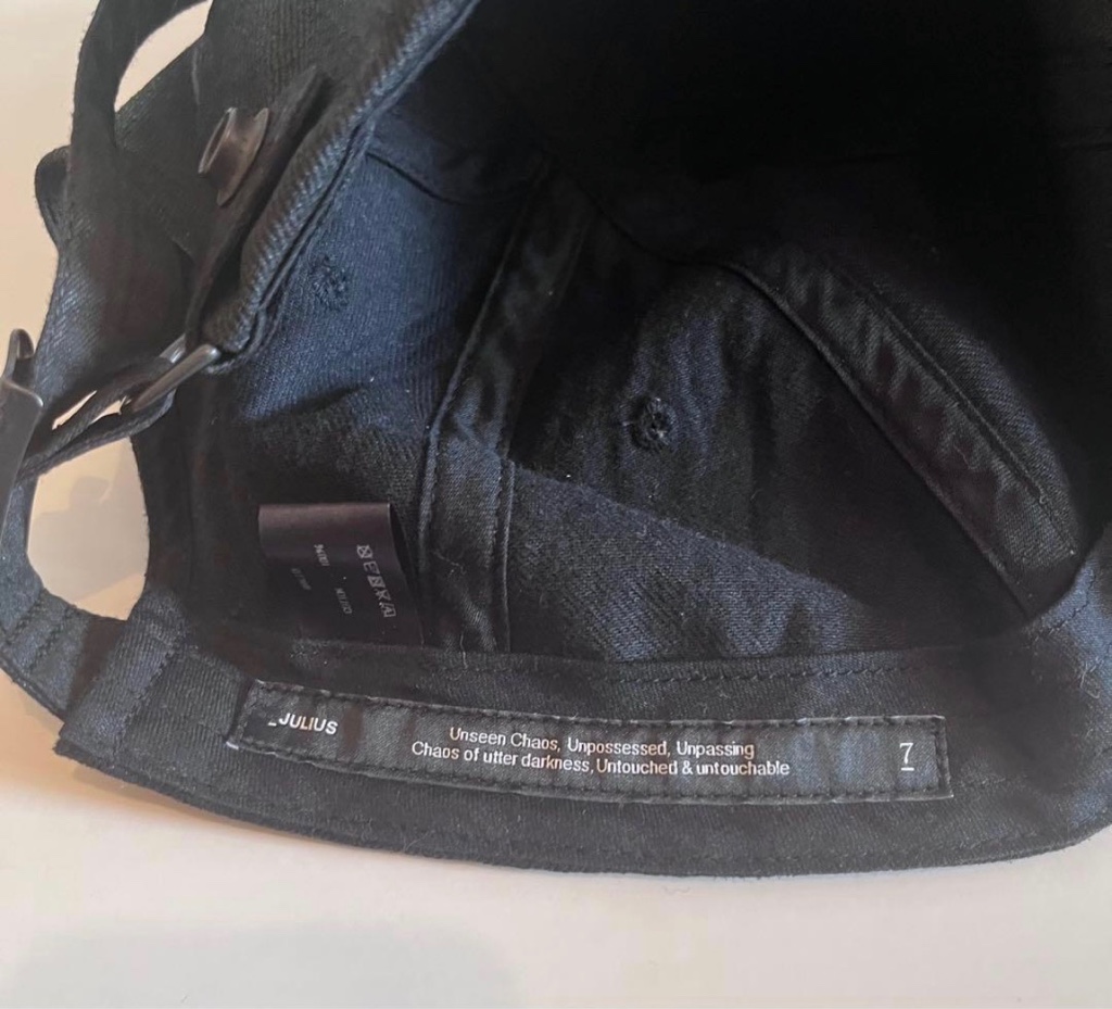 Julius 25AW coated 10oz denim cap - ARCHIVESTOCK
