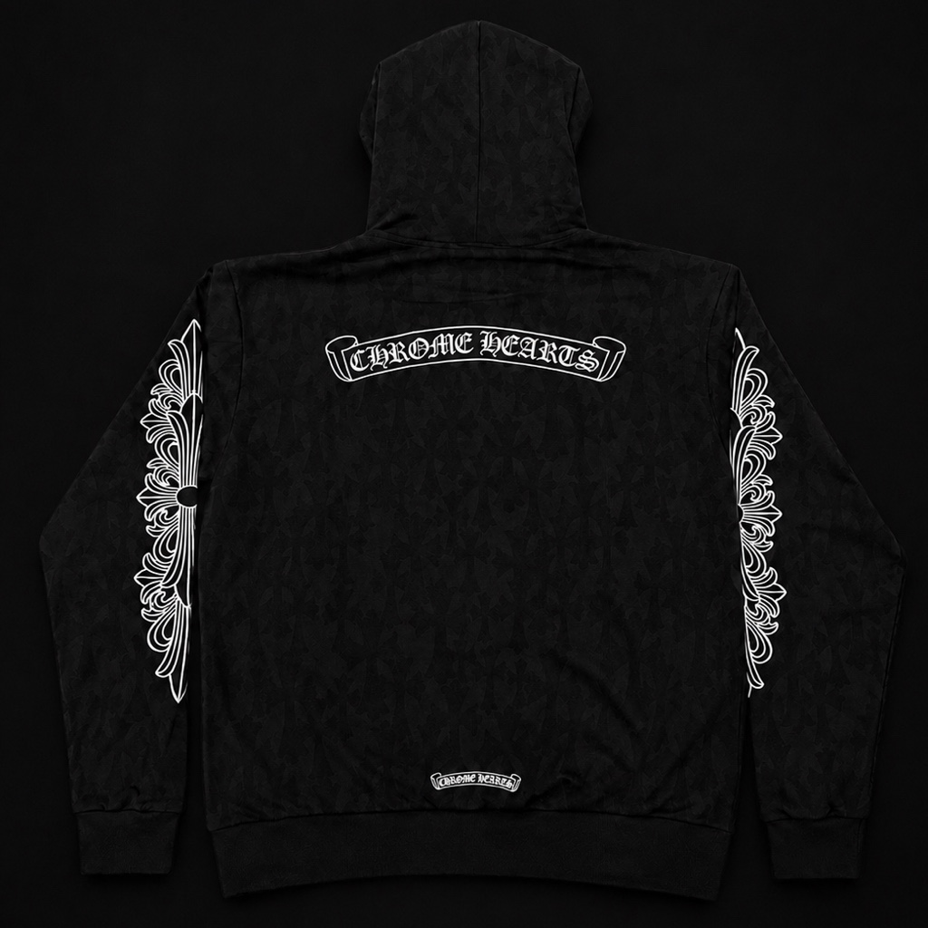 CHROME HEARTS 総柄 グレイブヤード セメタリークロス パーカー M