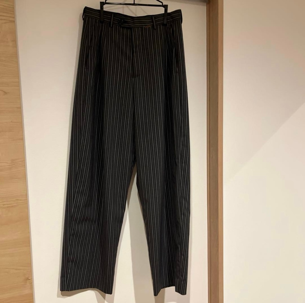 MARNI BLACK PINSTRIPE WOOL TROUSERS 44 - ARCHIVESTOCK