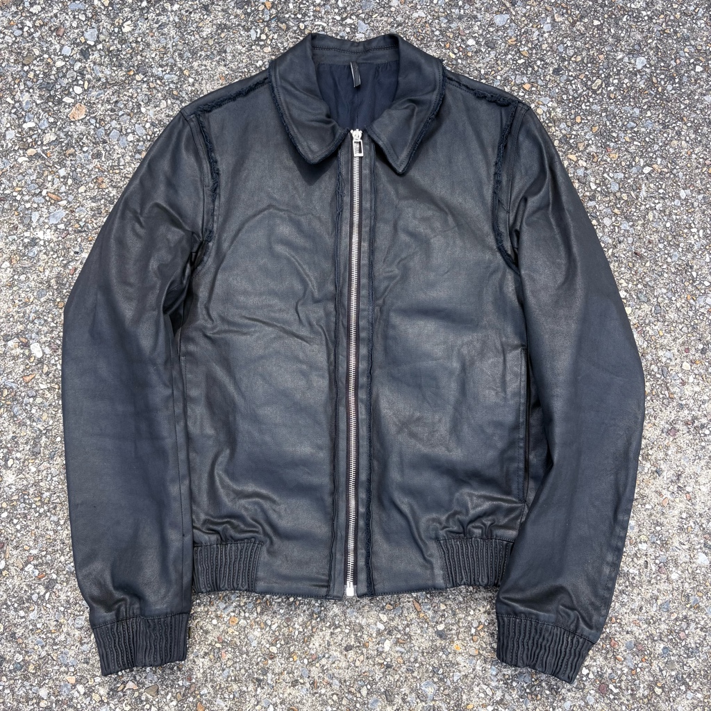 Dior Homme 11AW (クリス期)ワックスコットン　シングルライダース DIOR HOMME 11AW KRIS VAN ASSCHE LEATHER COATING JACKET - ARCHIVESTOCK
