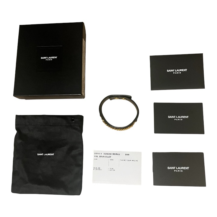 サンローランパリ　バングル　エディ期 saint laurent paris エディ期 チェーンレザーブレスレット - ARCHIVESTOCK