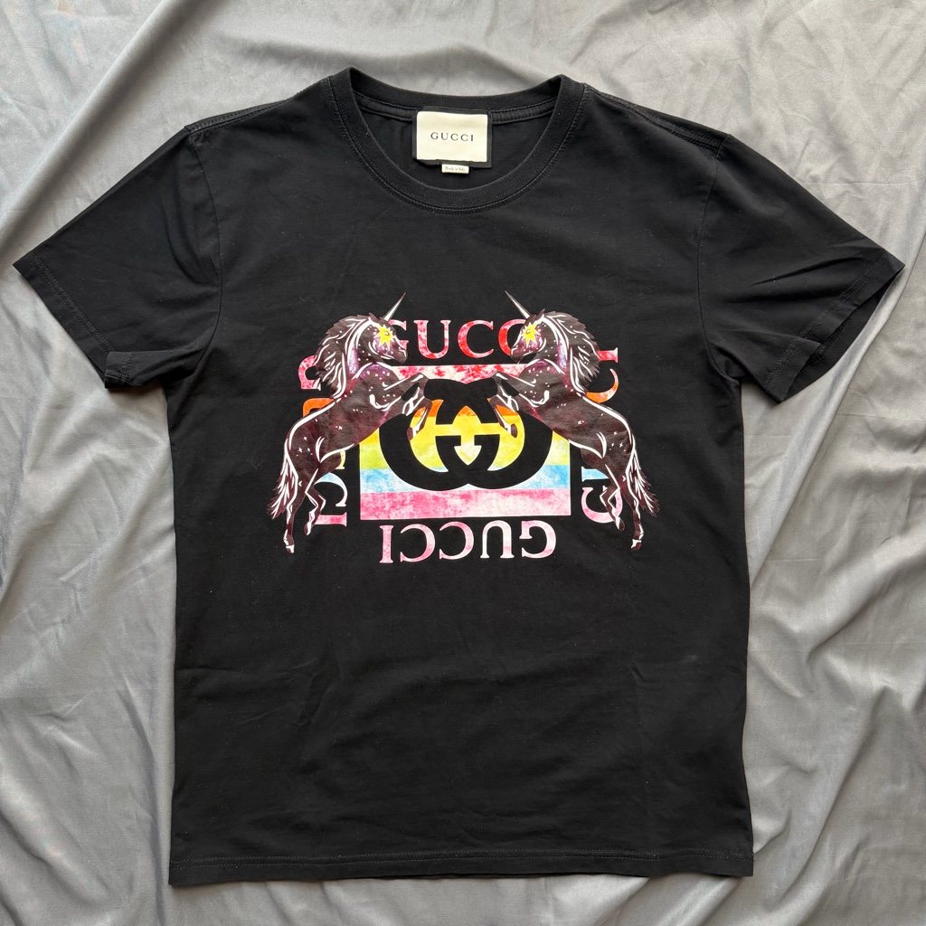 トップス Gucci Unicorn GG Logo Tee Black S Gucci Unicorn GG Logo Tee Black S - ARCHIVESTOCK
