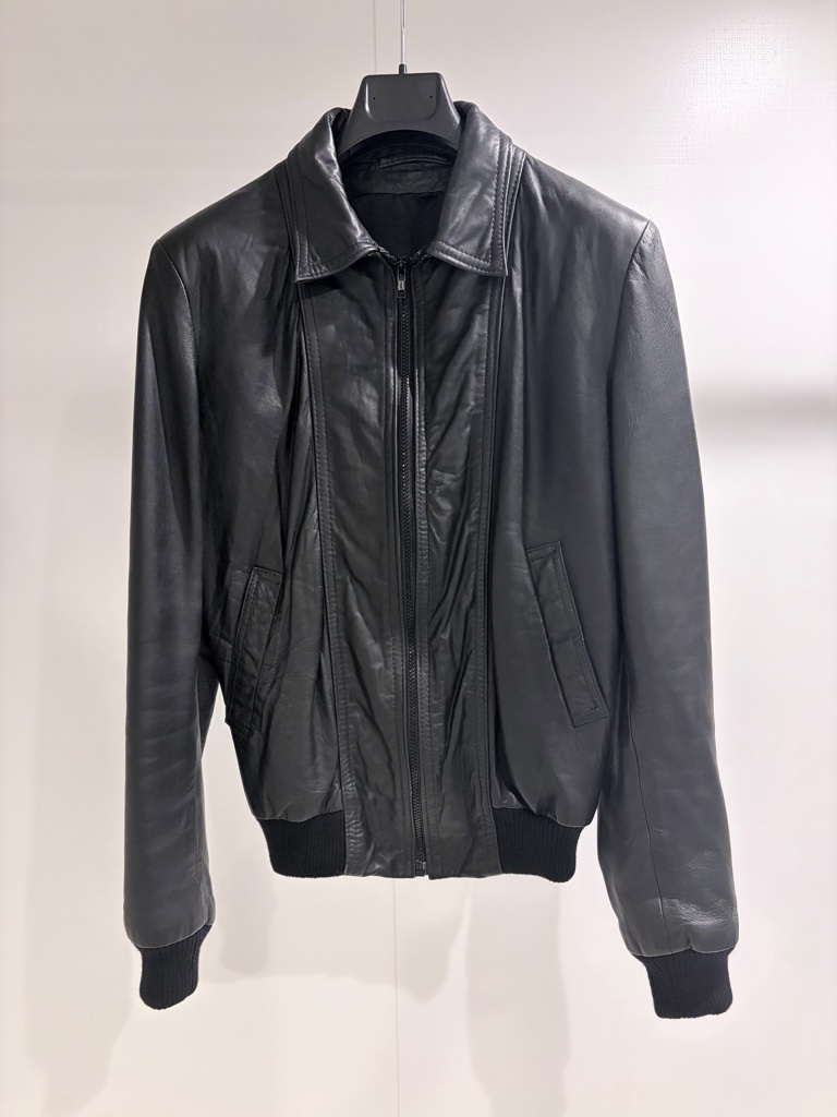 70s ビンテージ リブレザー ジャケット エディスリマン SOHO ブラック 70s ビンテージ リブレザー ジャケット エディスリマン SOHO ブラック
