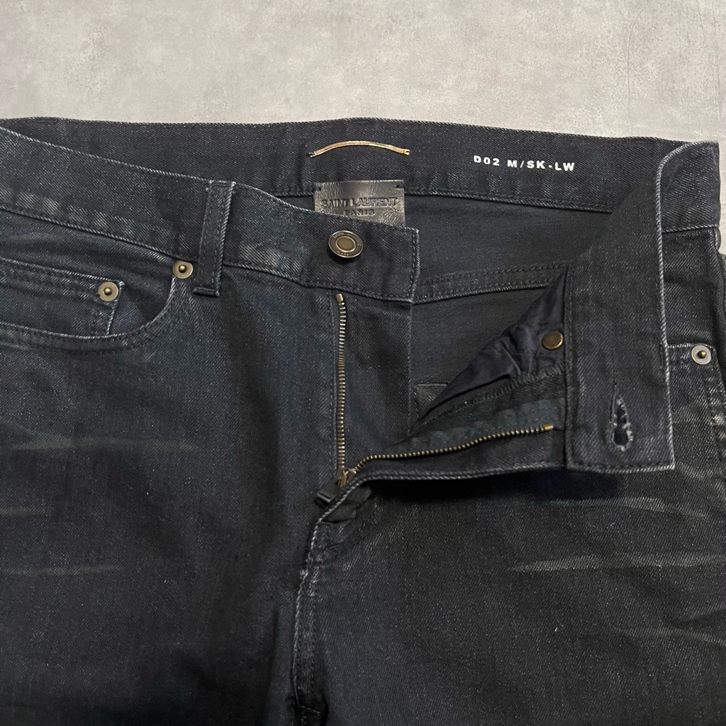 サンローラン 爪痕加工 デニムパンツ スキニー ヴァガレロ期 ブラック 